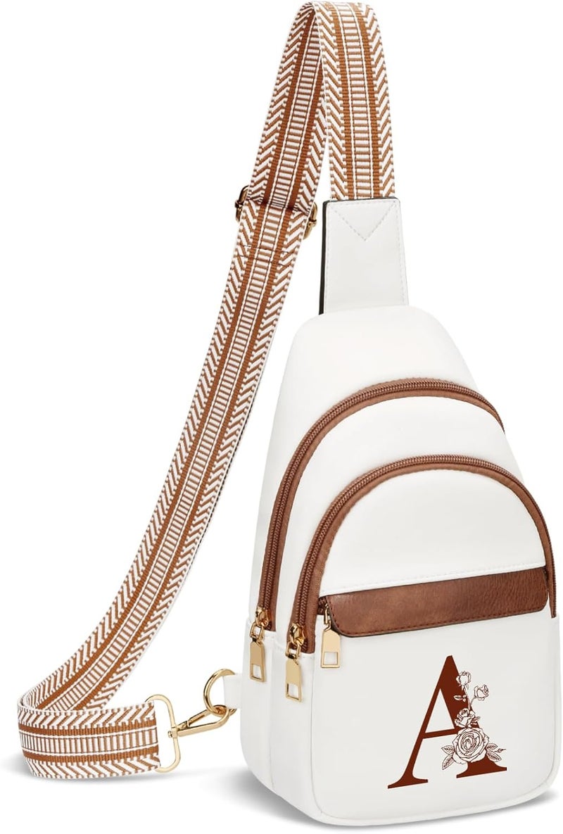 CLOUDWINGS Birthday Valentines Gifts for Women Mom Wife Crossbody Bags Sling Bag Fanny Packs with Initial Chest Bag | Initial - Image 1